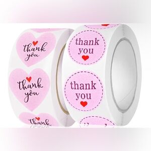 💕5/25💕Thank You Stickers 50 - 25 each Style